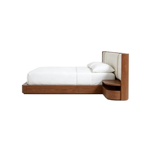 Muebles de Dormitorio de Lujo - Cama King Size de Madera Sólida en Nogal con Mesita de Noche 888, Construcción de Madera Sólida - Product Image 3
