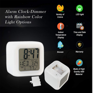 Bán Buôn Giá Rẻ Trẻ Em Của LED Đồng Hồ Báo Thức 7 Màu Ánh Sáng Ban Đêm Điện Tử Bàn Đồng Hồ - Product Image 4