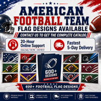 Drapeaux de football américain personnalisés en gros, 3x5 pieds, en polyester, drapeaux sportifs personnalisés pour les fans d'équipes de football