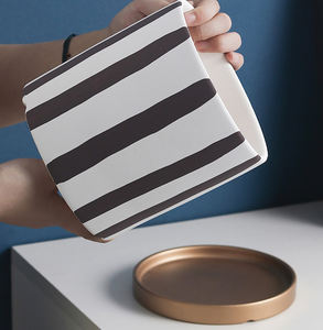 Nouvelle jardinière succulente en céramique à rayures, Mini Pot <span class=keywords><strong>de</strong></span> fleurs <span class=keywords><strong>de</strong></span> <span class=keywords><strong>jardin</strong></span> pour la maison, le bureau, Pot <span class=keywords><strong>de</strong></span> plante <span class=keywords><strong>de</strong></span> décoration - Product Image 3