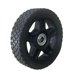 6x1.5'' Push Lawn Mower Wheels, 6 Inch Spoked Plastic Wheel and Tire for Lawnmower and DIY <b>Trolley</b> Wagon Cart - Product Image 2