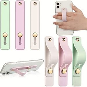 Support de téléphone universel en silicone couleur bonbon avec béquille, poignée et dragonne pour téléphone portable - Product Image 2