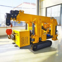Grue araignée professionnelle à commande sans fil, châssis compact, flèche télescopique pour travaux en espace restreint