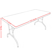Table pliante en plastique moulé par soufflage, moderne, pour extérieur, vente en gros d'usine, idéale pour hôtels, banquets, formations, camping, hôpitaux, restaurants, parcs