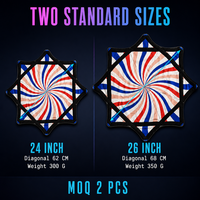 Tissu de spinning Flow Star 24 pouces 300 grammes, impression réactive aux UV, rotation fluide, léger, pour festivals et raves, Flyper, vente en gros