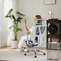 Chaise de bureau ergonomique en maille Yazhi, inclinable à 155°, dossier respirant, appui-tête réglable, vérin à gaz, soutien des fessiers et soutien lombaire
