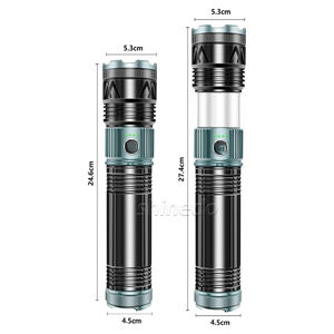 ไฟฉายยุทธวิธีแบบชาร์จไฟได้ความสว่างสูงไฟฉายอลูมิเนียมอัลลอยด์ไฟฉายและไฟฉายไฟฉายป้องกันตนเอง - Product Image 2