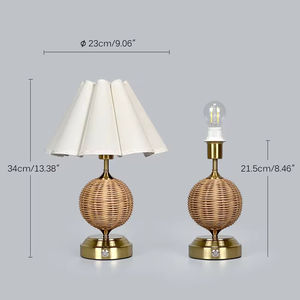 Wiederaufladbare Rattan-Tischlampe Maßgefertigte Lampe De Table Rattan Geflochtener Lampenschirm Klassisches Design für Hochzeit Restaurant Tischbeleuchtung - Product Image 5