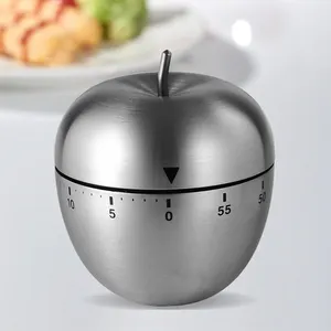 Creative Kitchen Mechanical Timer Stainless Steel Mechanical Rotating Timer Egg Shaped Kitchen Cooking Timer