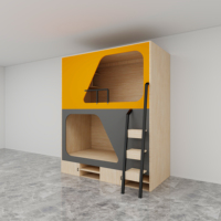 Ensemble de meubles pour appartement capsule de jeu avec lit superposé pour dortoir étudiant, design moderne, construction durable en MDF