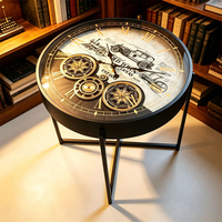 Horloge de table rétro américaine en métal, ornement de sol artisanal, figurine d'horloge personnalisée pour la décoration intérieure, fourniture d'usine