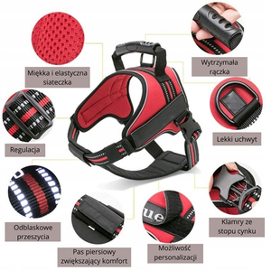 Pour harnais extérieur pour chien Breakaway Nylon Cuir Rouge XL - Product Image 4