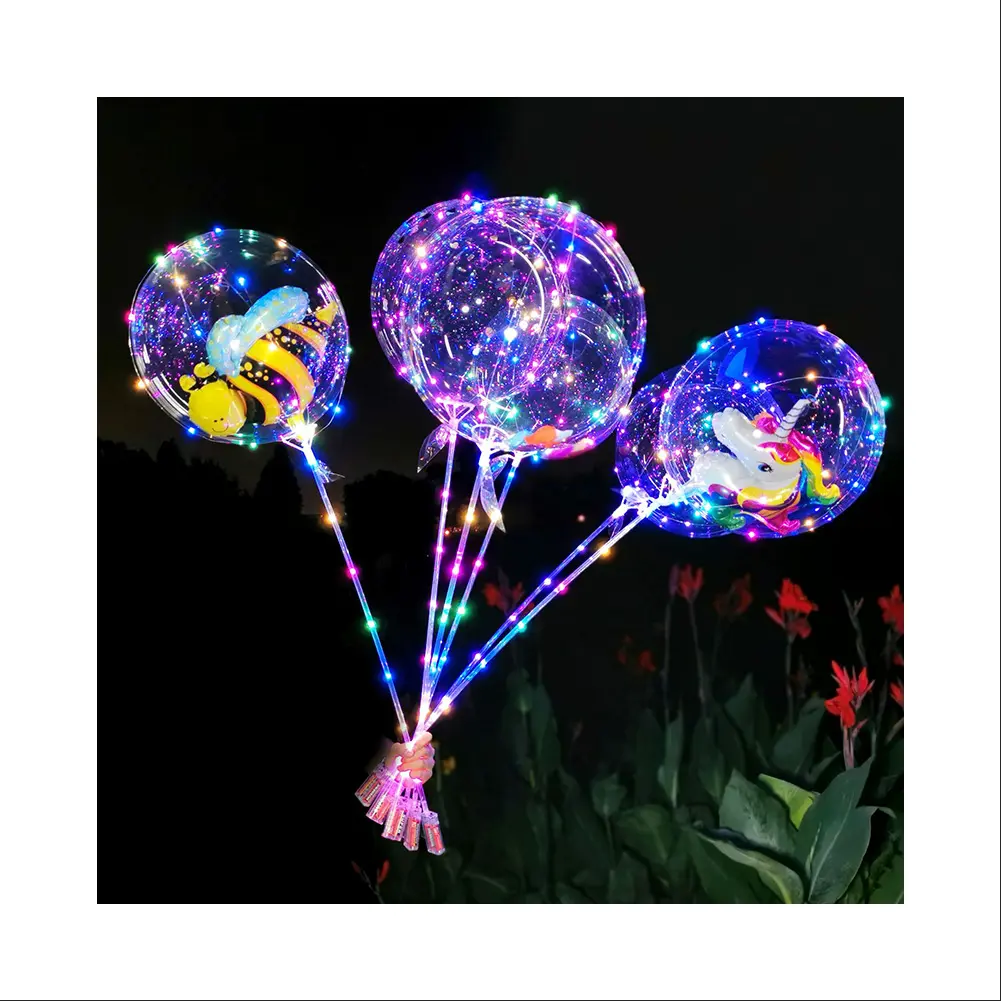 Explosive transparent luminous wave ball flashing led mouse cartoon glowing balloon party supplies decorations