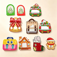 Grands sacs à fermeture éclair en PET de qualité alimentaire pour Noël, imprimés avec des rayures rouges de dessins animés pour l'emballage de biscuits et de bonbons, DX