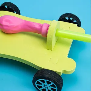 Student DIY Filler Balloon Car Science Experiment Equipment Children Craft Toys Understand Recoil Movement Characteristics