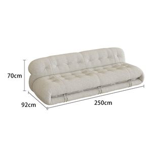 Nordic Designer Irregular Hippo Steel Teeth <b>Sofa</b> Modern Small Apartment French Retro Wabi Sabi Lambskin <b>Sofa</b> - Product Image 4