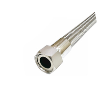 Tuyau flexible métallique corrugué haute pression en acier inoxydable tressé, résistant à la corrosion et aux hautes températures, avec bride