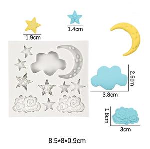 Venta <span class=keywords><strong>al</strong></span> por <span class=keywords><strong>mayor</strong></span> DIY hecho a mano Fondant Cake molde <span class=keywords><strong>de</strong></span> silicona nube blanca estrella Luna Chocolate resina epoxi pastelería moldes para hornear herramientas - Product Image 6