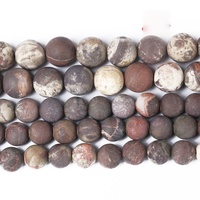 Perles semi-finies en agate fleurie naturelle mate 6-10mm, vente en gros, pour bracelets faits main DIY, nouveauté 2026