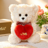Ours en peluche personnalisé marron crème avec cœur, idéal pour la Saint-Valentin ou comme prix de machine à griffes - Vente en gros