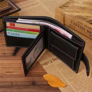 Muestra gratuita de carteras de cuero genuino hechas a mano, pequeñas, delgadas, compactas y negras, económicas, para hombre. - Product Image 5