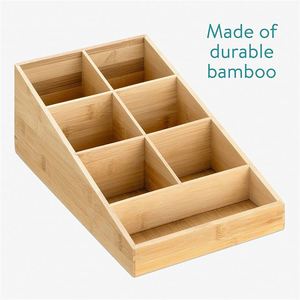 Organizador de Estación de Café de Bambú con 7 Compartimentos, Dispensador de Café, Organizador de Café y Té - Product Image 6