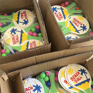 <span class=keywords><strong>Raquette</strong></span> de ballon de plage interactive parent-enfant en bois et polyester jouet de sport de plein air coloré à 3 balles pour jouer à la plage - Product Image 4