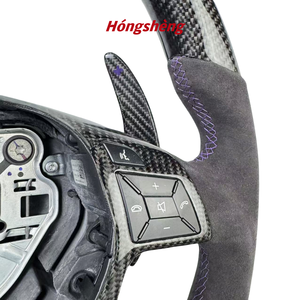 Volante de diseño deportivo de fibra de carbono personalizado con paletas de cambio compatibles con Mercedes-Benz G E GL ML clase W463 W166 W163 W212 - Product Image 4