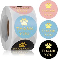 500pcs Colorful Paw Print Stickers Dog Cat Paw Labels Stickers Reward