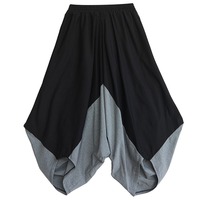 Nouveau Pantalon Harem Asymétrique Patchwork Style Yamamoto Chic Français Ample à Entrejambe Bas Élevé Grande Taille – Collection Été 2026 (Vente en Gros)