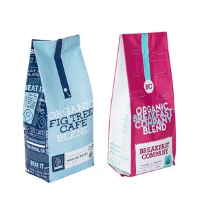Food Snack Coffee Bags Custom Printed Side Gusset Pouches 100g 250g 500g Reclosable Bags