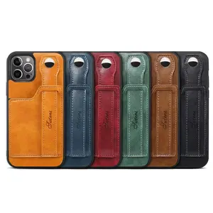 Étuis de téléphone en cuir pour Iphone 14 pro max étui de téléphone portefeuille en cuir porte-carte étui en cuir poignet avec couverture arrière