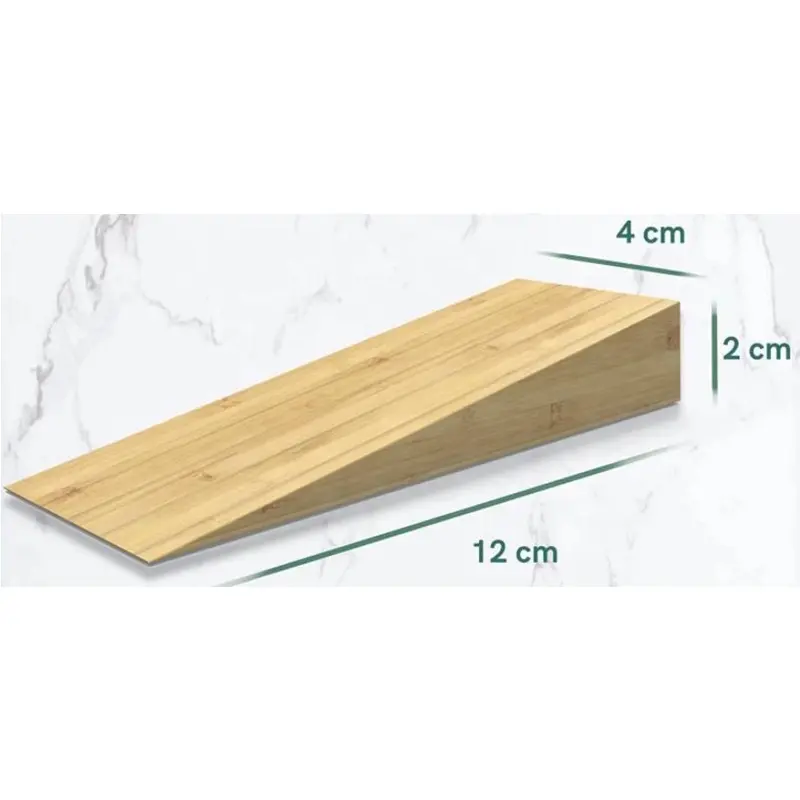 Under door draft stopper Natural Wood Bamboo Triangle Board Door Stopper with Non-Slip Rubber