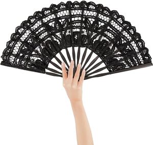 Abanico de Mano Promocional 2026, Abanico Hecho a Mano, Abanico Plegable Retro de Bambú y Encaje de 27 cm, para Decoración - Product Image 1