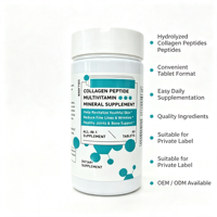 Comprimés de collagène hydrolysé avec vitamine C, biotine, zinc, complément nutritionnel beauté, OEM, étiquette privée