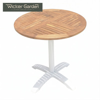 Ensemble bistrot d'extérieur moderne en teck et aluminium - Table et chaises pliantes peu encombrantes, imperméables, empilables et durables