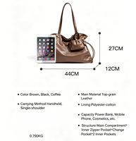 Nouveau sac fourre-tout en cuir véritable au design simple, vintage, grande capacité, sacs à bandoulière pour femmes, mode décontractée, sac à main polyvalent de qualité supérieure