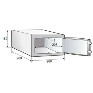 Stark 620U cassaforte elettronica Hotel W.28 X H.18 X D.20 cm acciaio con serratura a combinazione e chiave di accesso - Product Image 2