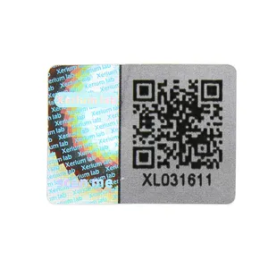 사용자 정의 자기 접착 스티커 인쇄 비닐 방수 씰 보안 일련 번호 QR 코드 공허 홀로그램 종이 라벨 롤