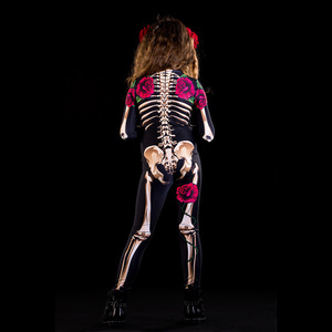 Costume d'Halloween pour enfants et adultes, squelette effrayant, combinaison de crâne, fête de carnaval, costume parent-enfant - Product Image 3