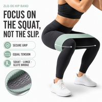 Fasce di Resistenza Antiscivolo in Poliestere per Glutei e Fianchi, per Donne, Anti-Rolling, per Squat e Allenamento Gambe, per Casa e Palestra