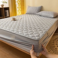 Protège-Matelas Matelassé Jacquard Imperméable Respirant Doux avec Fermeture Éclair, Livré dans un Sac en PVC, Technique Tricotée pour Adultes