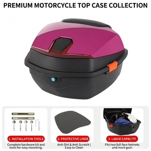 35L PP ve ABS Malzemeden Yapılmış Hava Koşullarına Dayanıklı Motosiklet Üst Çantası Bagaj Kutusu, Güvenlik Kilidiyle, Değiştirme/Tamir İçin Evrensel - Product Image 1