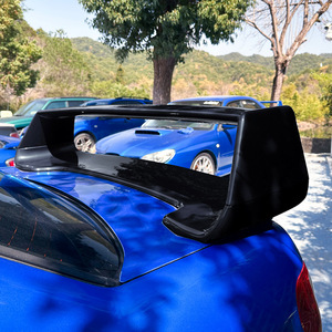 Subaru Impreza WRX STI 2002-2006 Rear Wing Spoiler Piano <b>Black</b> Carbon Fiber Texture ABS Material <b>Trunk</b> Mount - Product Image 1