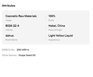 Aceite de Semilla de Uva Natural 100% Puro, Ligero, Grado Cosmético, Aceite Base, Suministro a Granel - Product Image 6