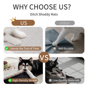 Tapete para Mascotas Sally Hemp con Borde de Terciopelo, Ovalado, Antideslizante, para Alimentar Perros, Cálido, para las Cuatro Estaciones, Lavable a Mano - Product Image 2