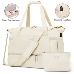 Borsa da Palestra Multifunzione Personalizzabile con Logo, Borsa Sportiva da Viaggio Rosa, Borsone Western per Weekend e Pernottamenti con Scomparto per Yoga - Product Image 2