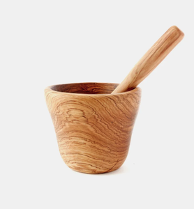 Mortier et pilon en bois faits à la main (moulin à épices) - Product Image 4