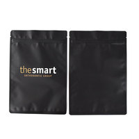 Sacs Doypack Mylar refermables personnalisés en aluminium mat noir pour accessoires, emballage réutilisable avec fermeture éclair