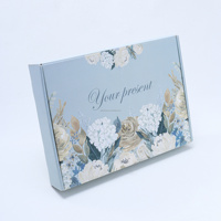 Boîte d'emballage en papier kraft écologique avec impression florale aquarelle personnalisée, impression UV, matériaux recyclés, pour coffrets cadeaux